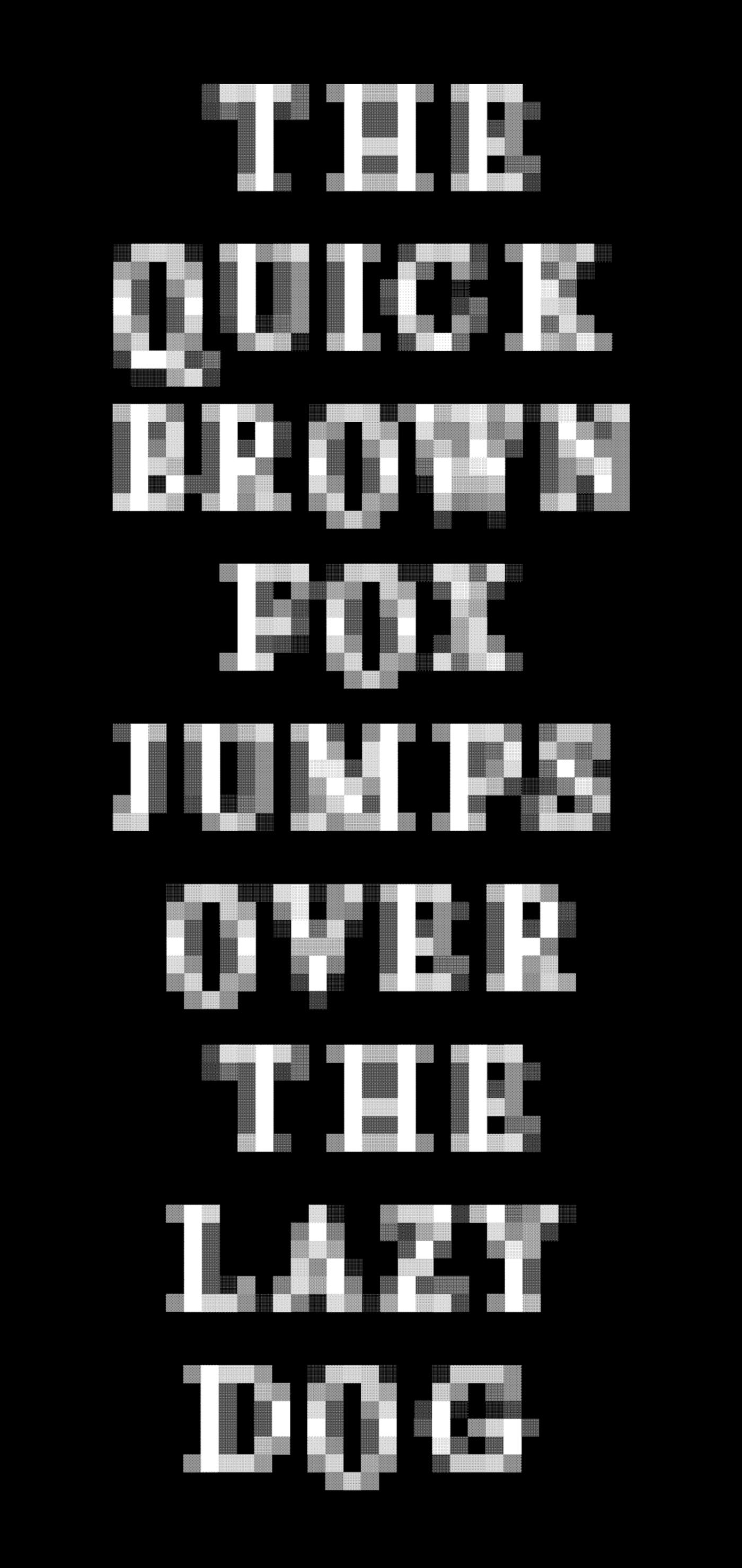 alphabet blackandwhite effect font pixel Pixel art type type design Typeface typography  