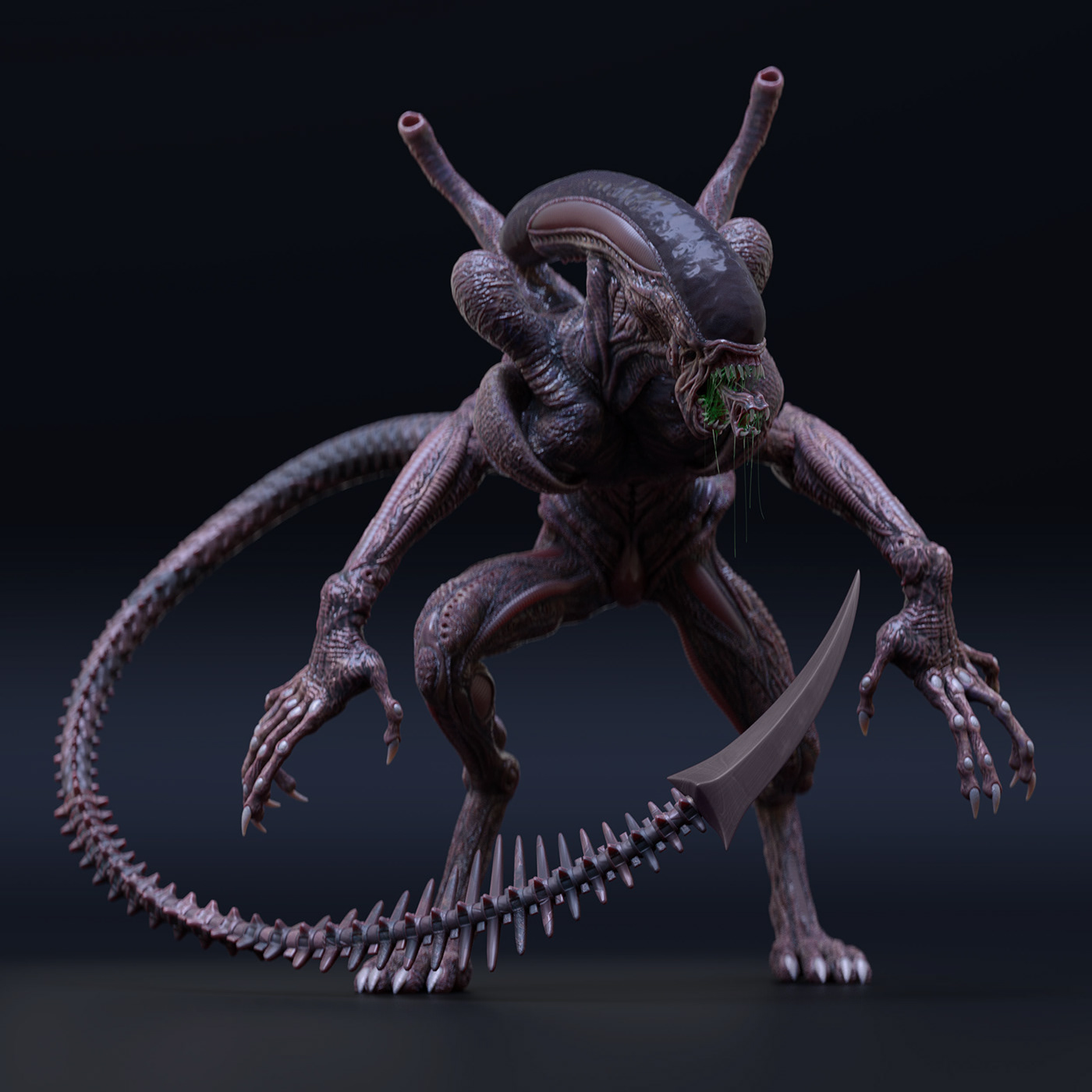 alien monster horror Scifi concept art Xenomorph 3D sculpting  Zbrush