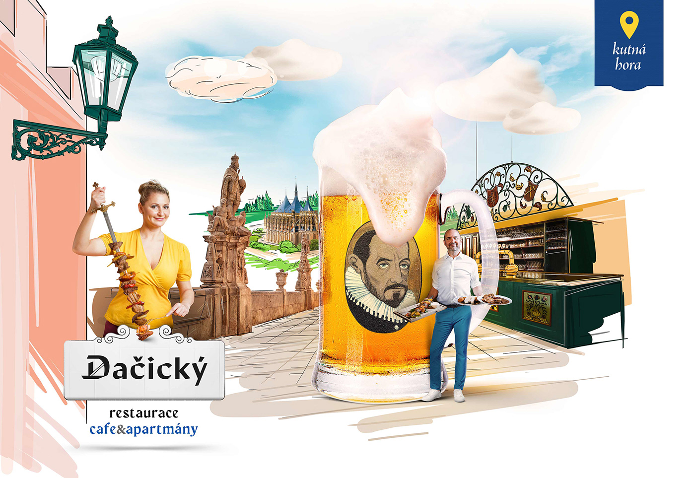 Advertising  apartment cafe campaign czech beer graphic design  Kutna Hora Photography  restaurant Travel