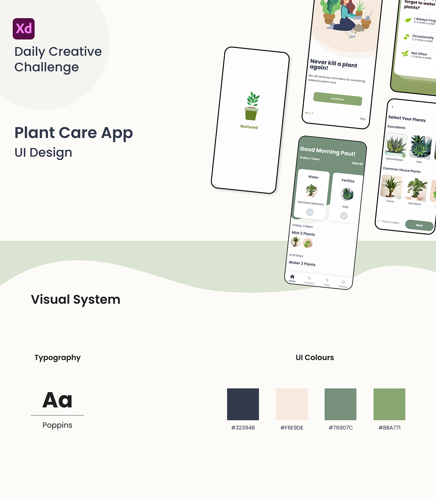 adobexd app app design Nature plant care plants ui design UI/UX xdcreativechallenge xddailychallenge