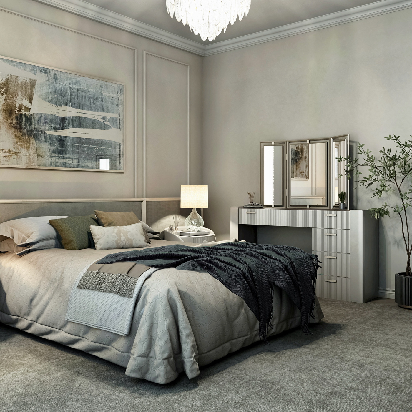 bedroom Guest Bedroom interiors Interior interiordesign 3D Visualization UAE KSA