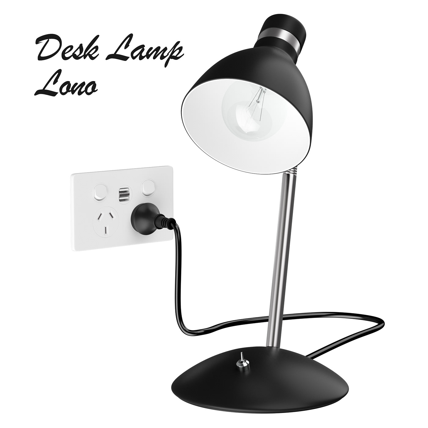 3D 3D model 3D Visualization table lamp Lono switch usb socket