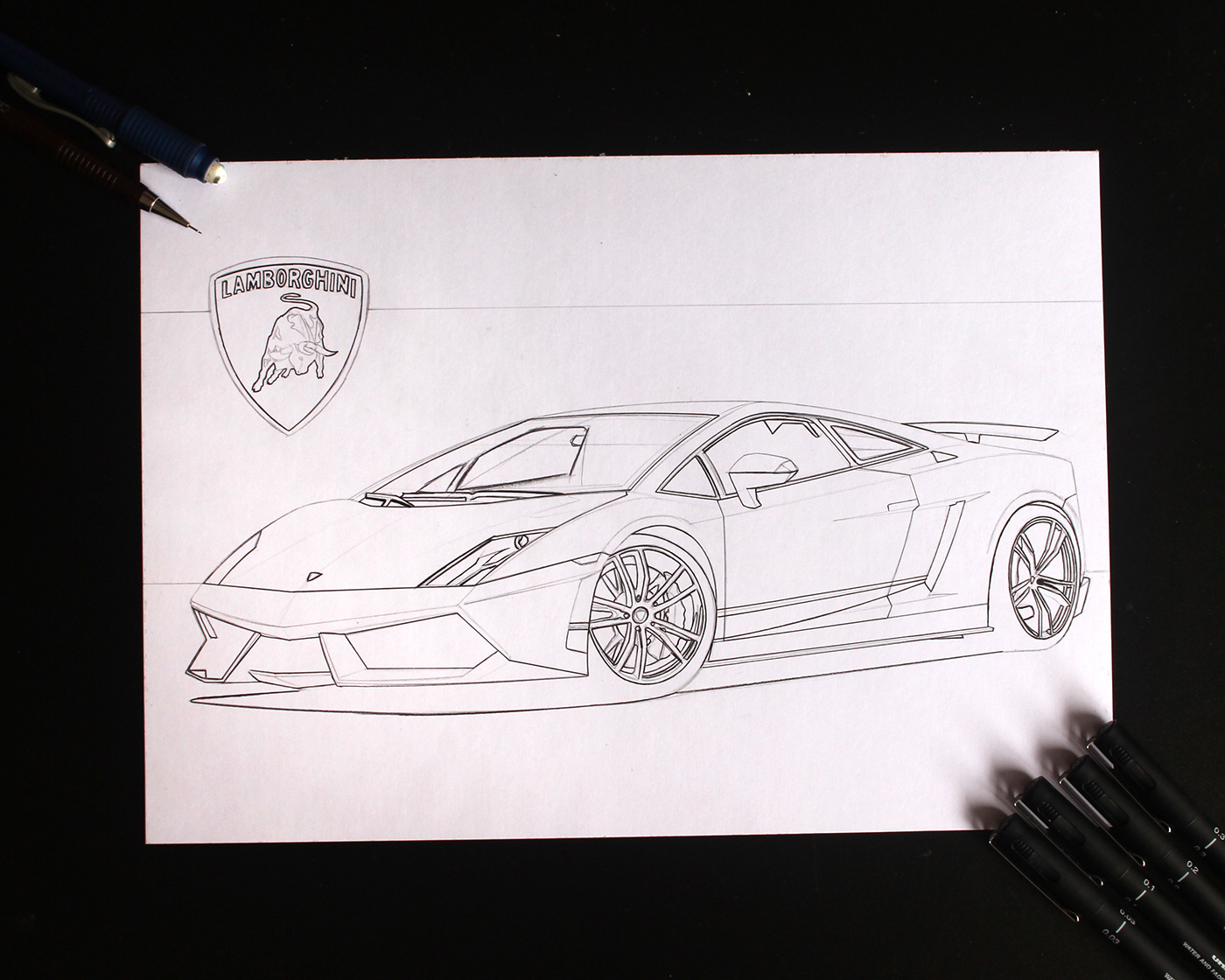 lamborghini Lamborghini Gallardo car design design ILLUSTRATION  rendering art artwork Drawing  sketch