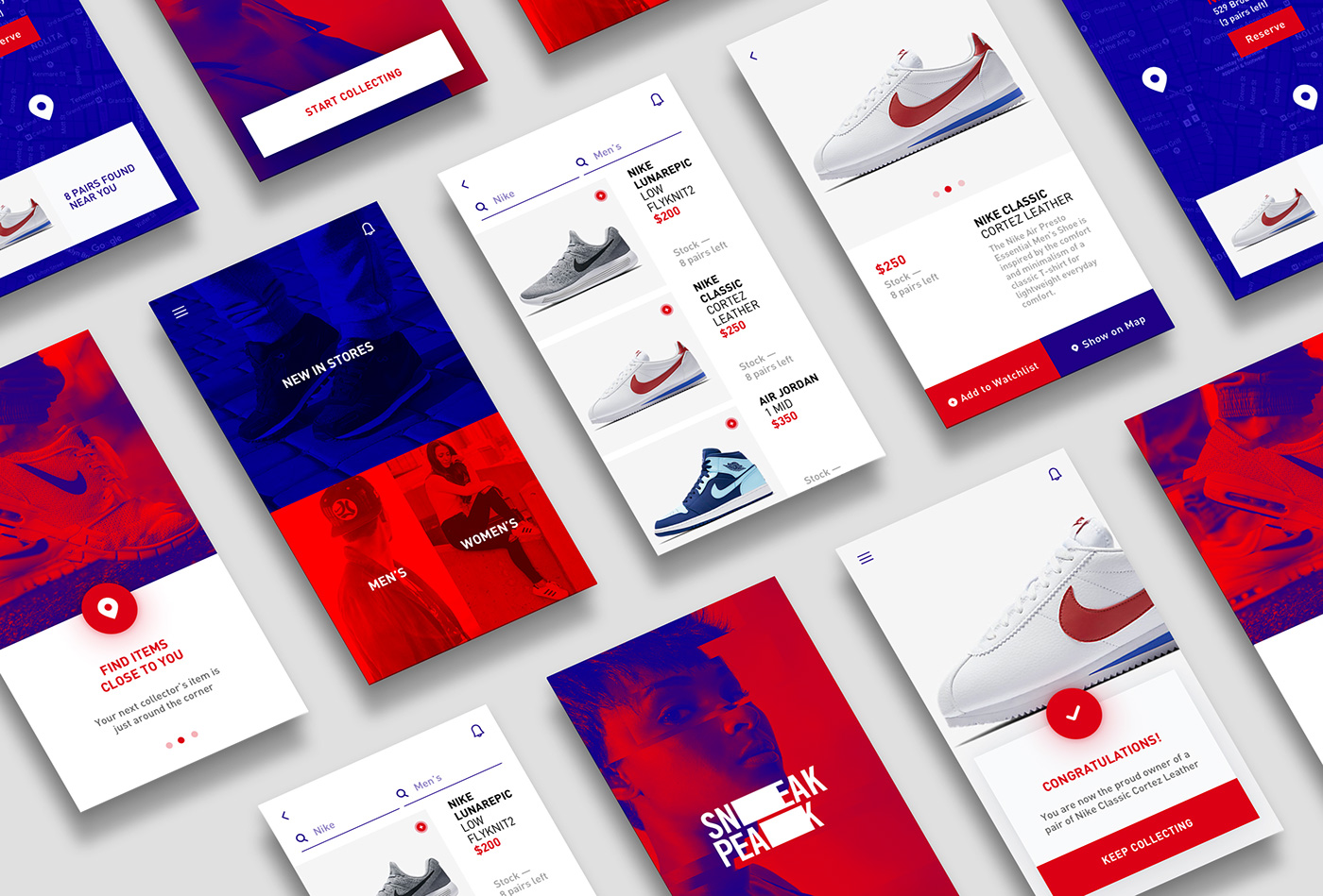 app branding  street wear sneakers Nike design UI poster typography  