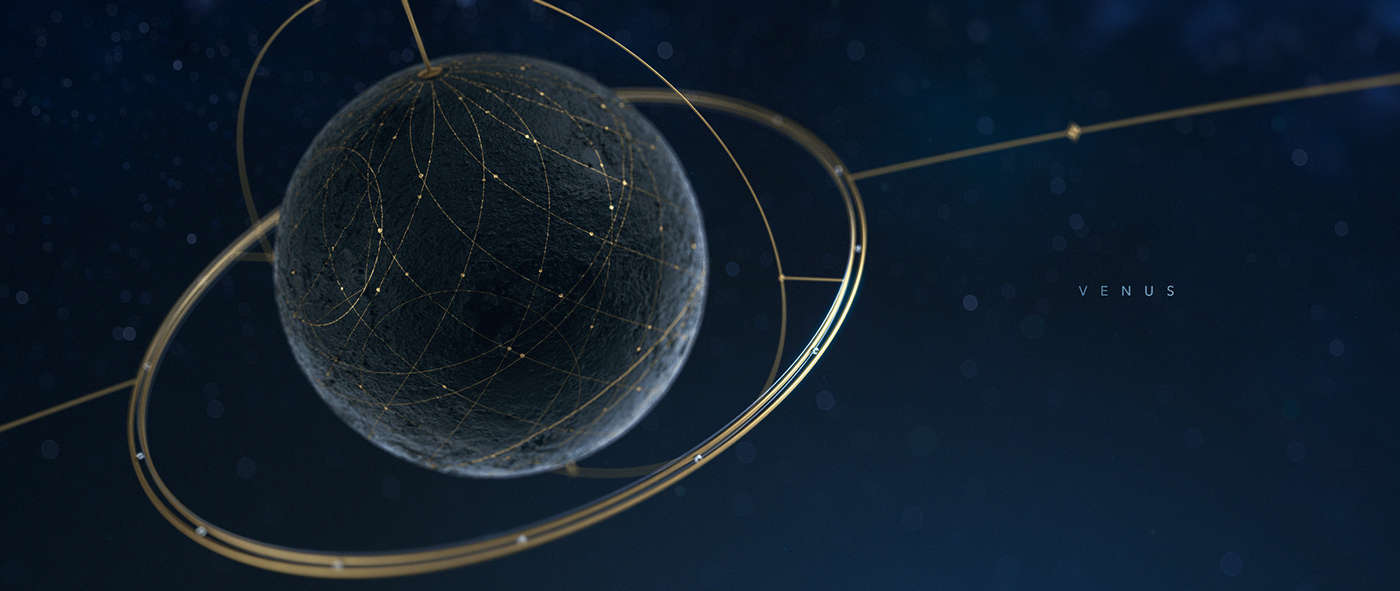 Space  euclidian pitch design styleframes solar system Planets c4d motion octane