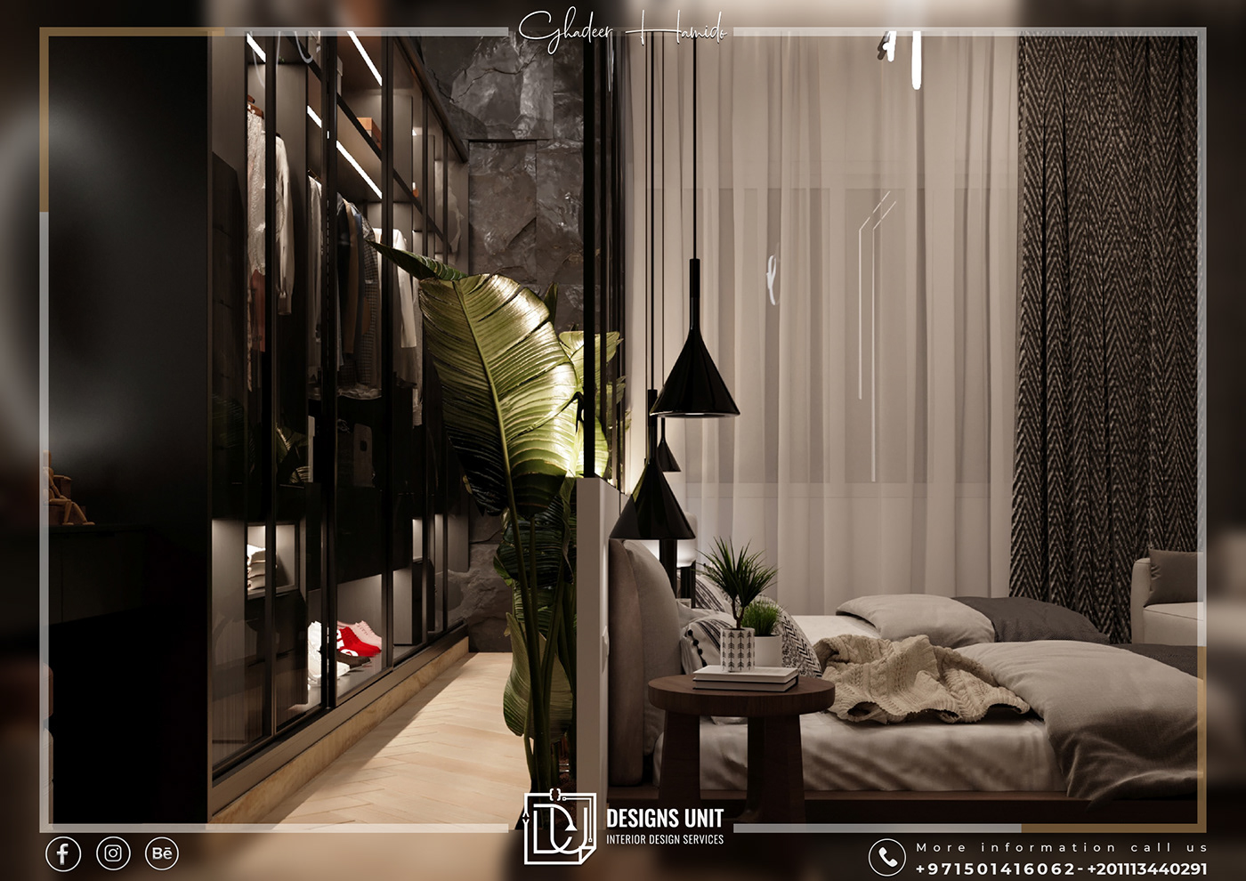 architecture bedroom design Interior interior design  luxury modern Render visualization woodworking