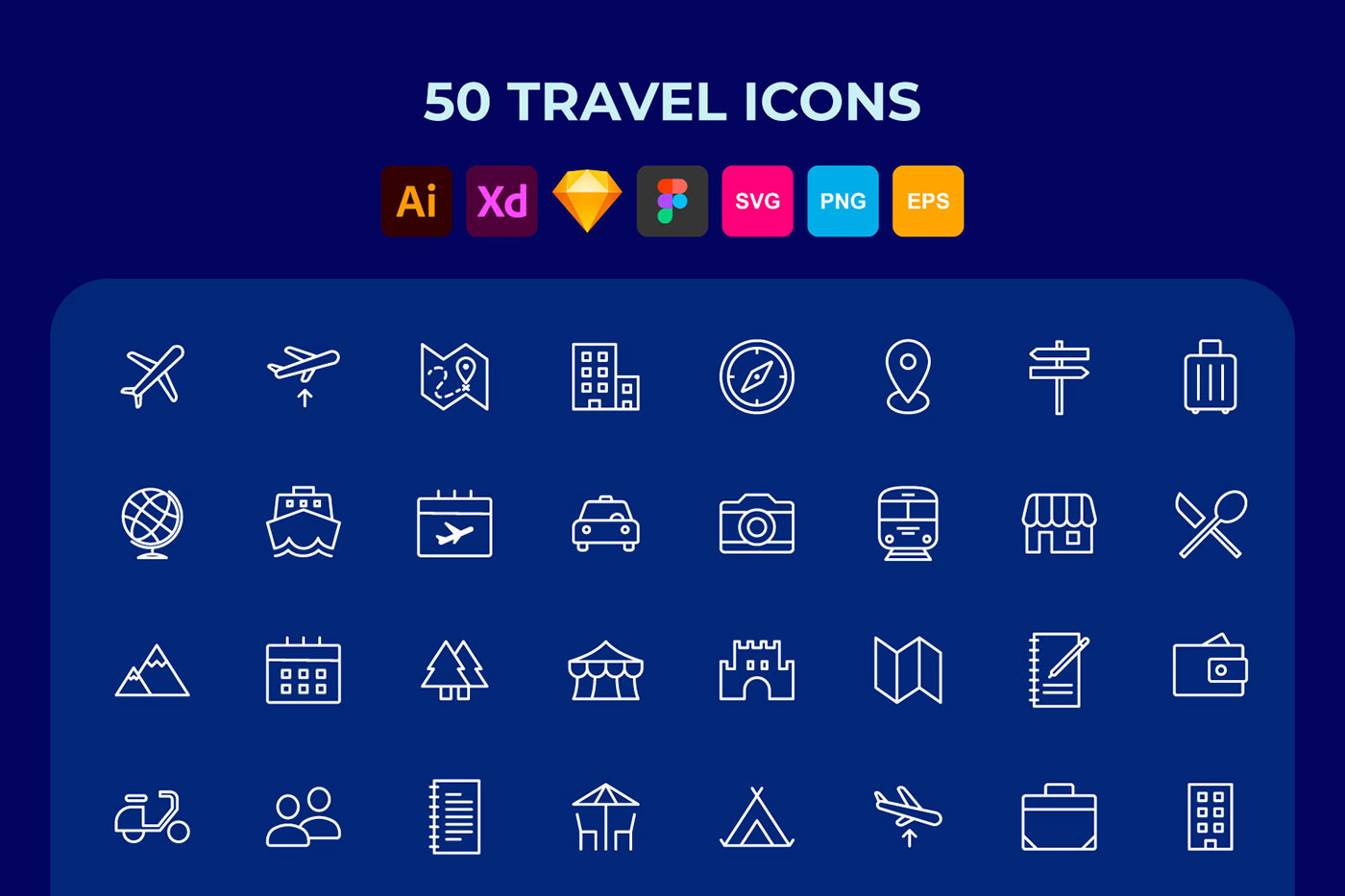 Icon icons Travel WALLET Travel App xD psd free