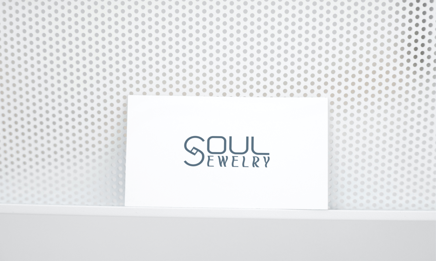 White card with the inscription Soul jewellery 
