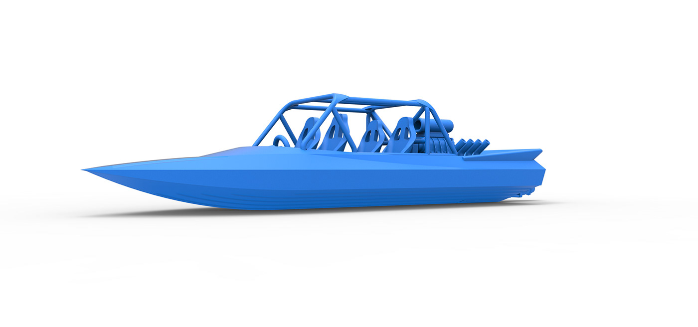 v8 toy 3D printable jet boat jet sprint boat quad boat Quad Jet sprint boat race boat Sprint boat