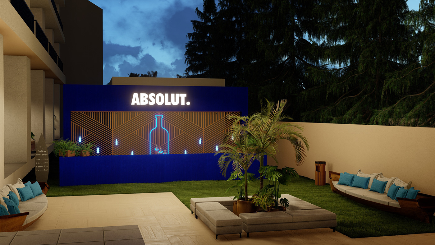 3D absolut Absolut vodka architecture beach corona party Pool scenography STAGE DESIGN