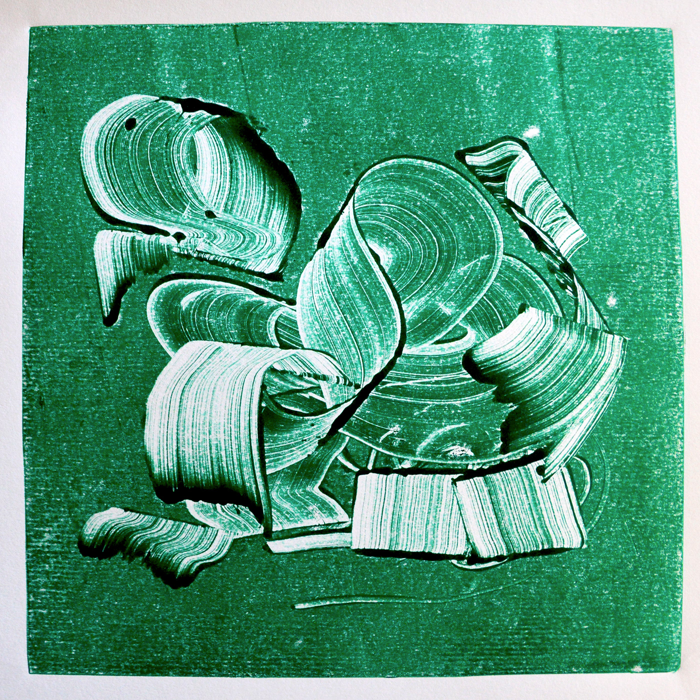 monotype Monotipia monotipo emerald Emerald Green constrast abstraction belle arti Printmaker print