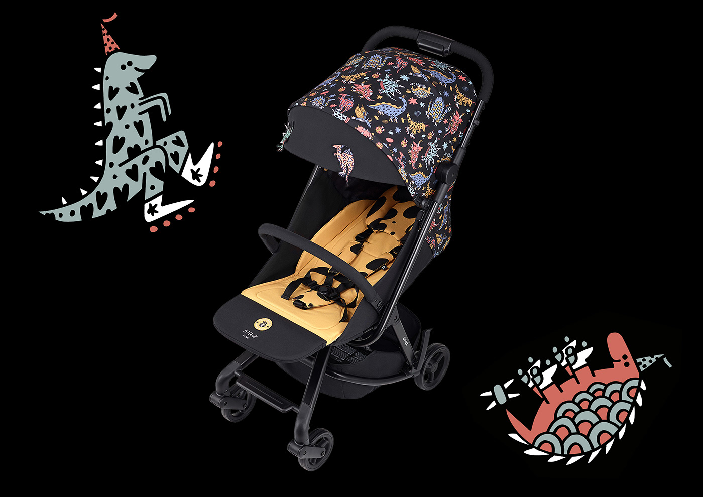 baby branding  children design dinosaurs Fun lifestyle stroller