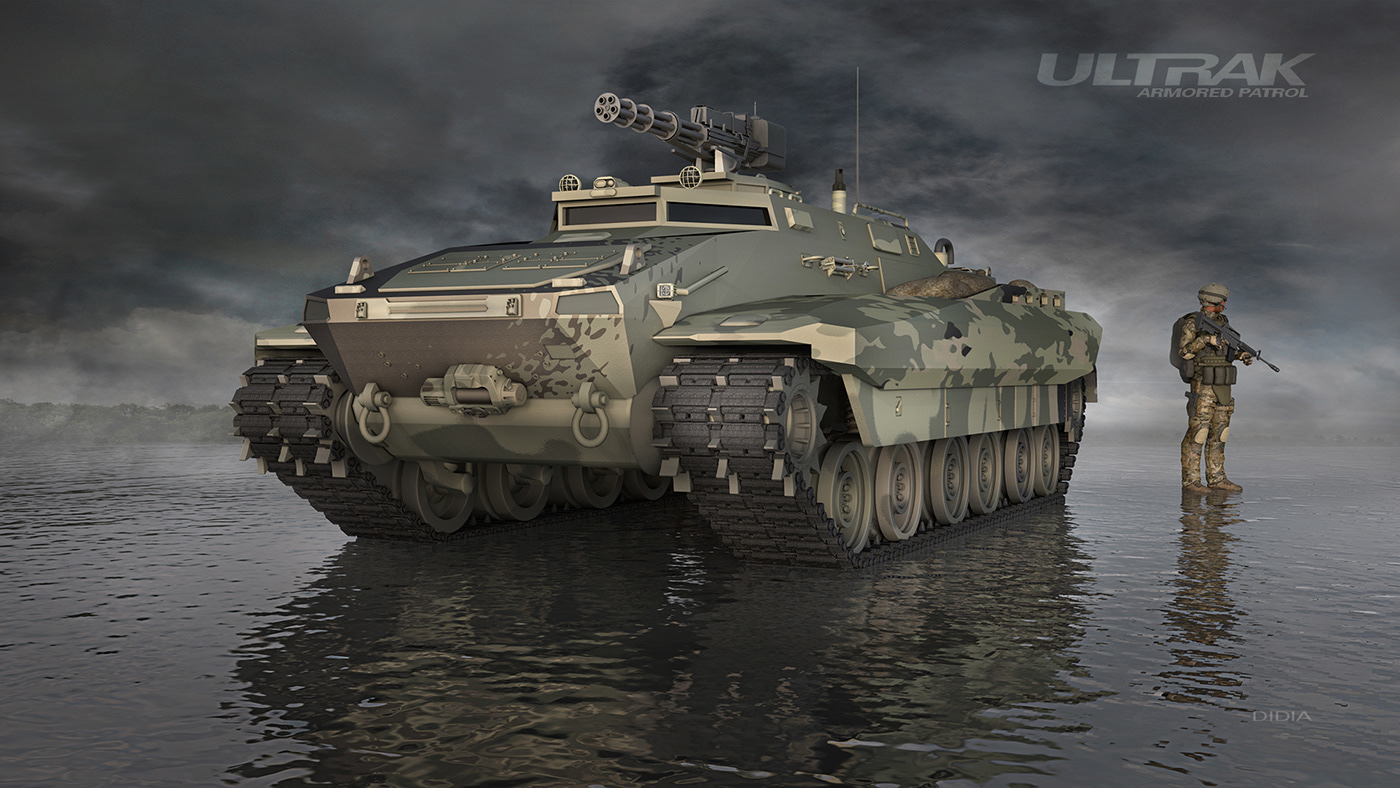 Survivability Armored Patrol Marines Military concept amphibious ULTRAK concept product development army keyshot