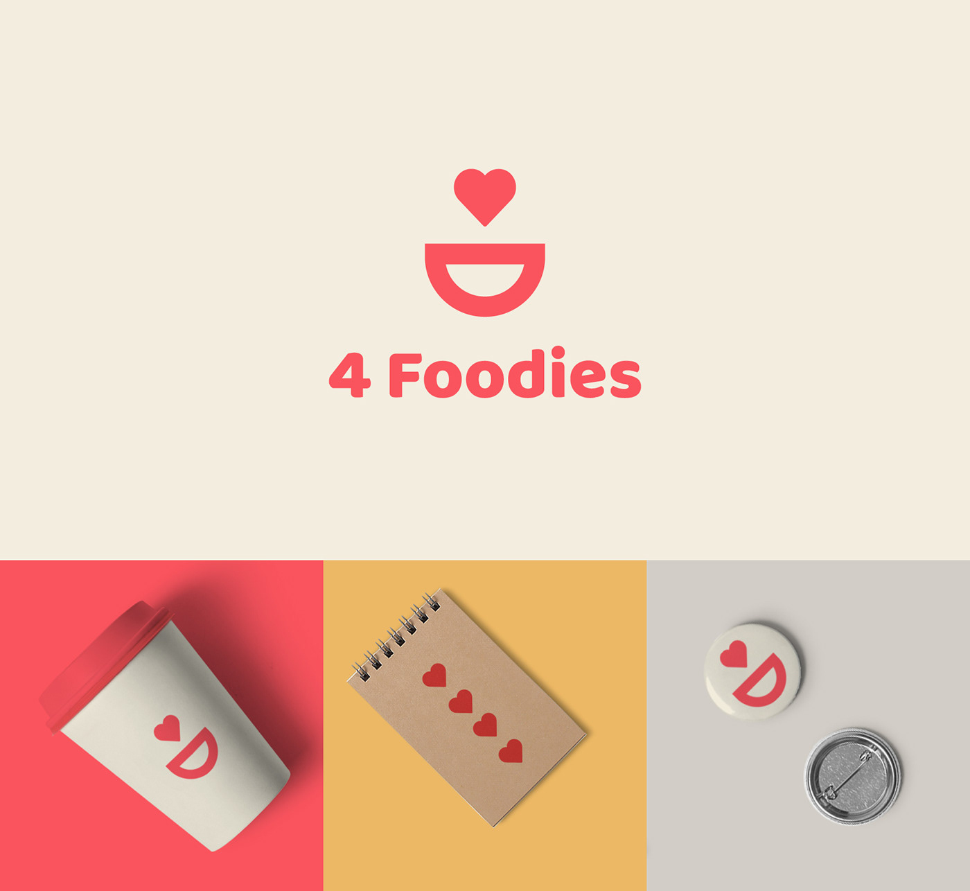 Davide Rino Rossi • 4 Foodies • Food And Beverage Delivery Service • Logo Design