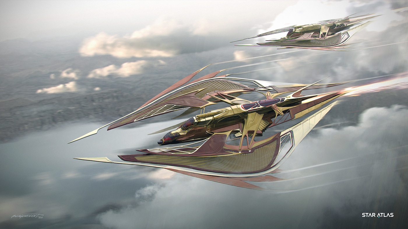 conceptart Conceptdesign ogrika ogrikamik scifiart scifigame smallfighter spaceship staratlas staratlasgame