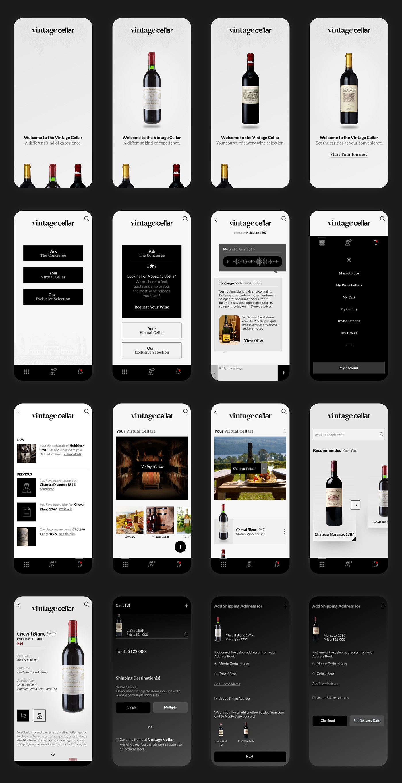 wine shop Interaction design  user experience User Experience Design User Experience Research user interface design art direction  design system Mobile app