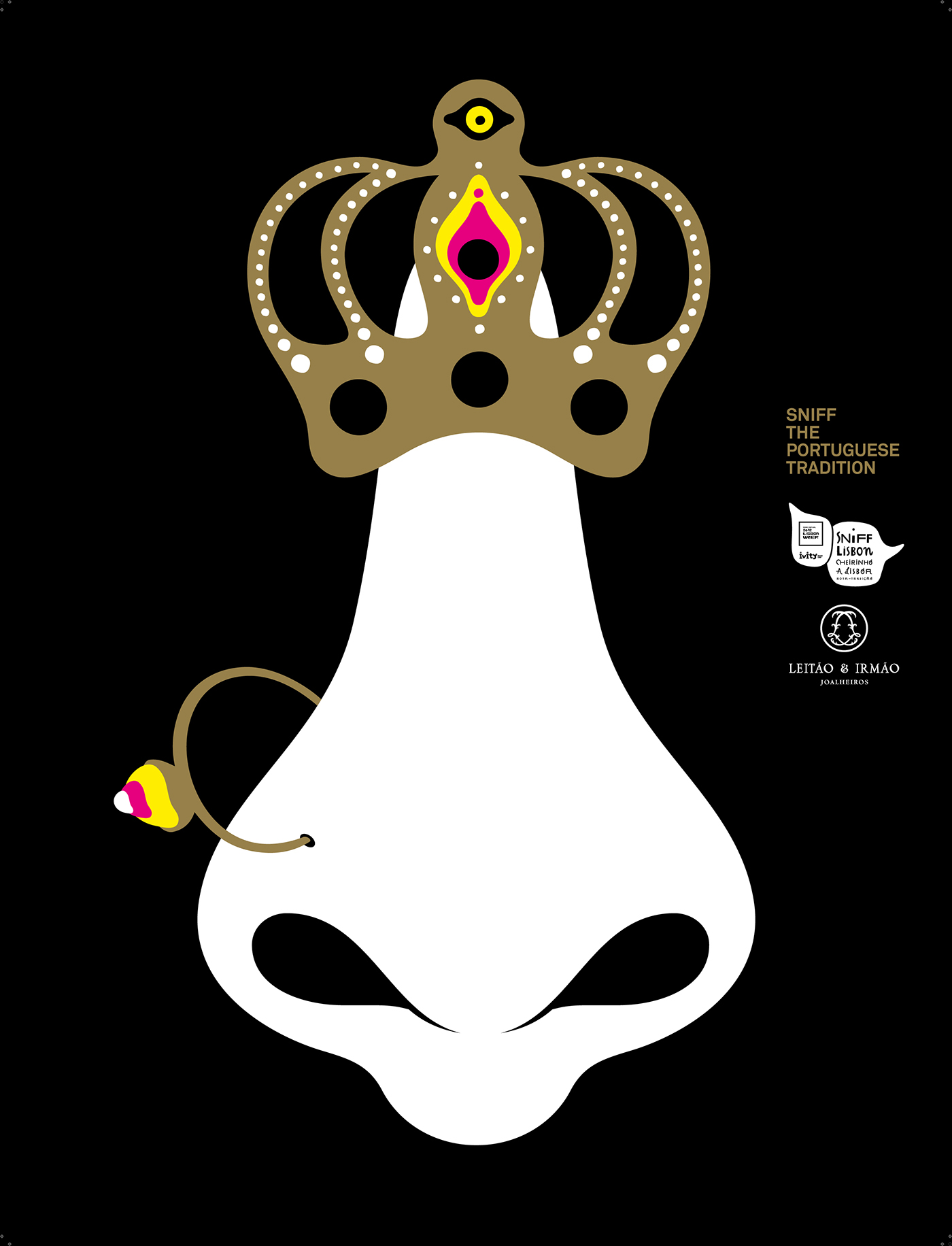 poster ILLUSTRATION  graphic design  nose kings Queens jewelry Leitão & irmao