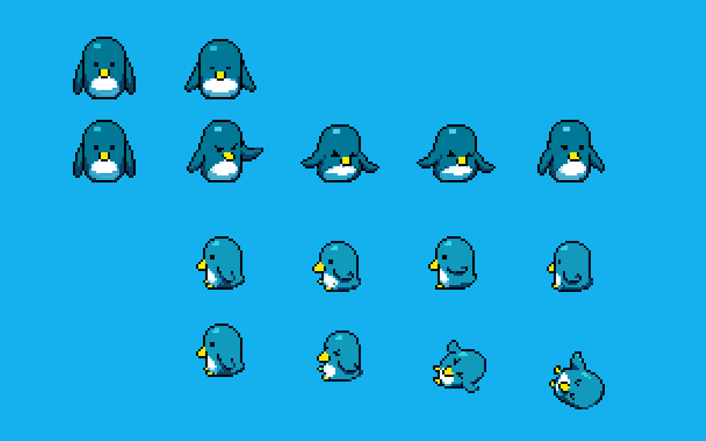 game Wolfbit penguin fury UI pixelart pixel Character casual game cifaela