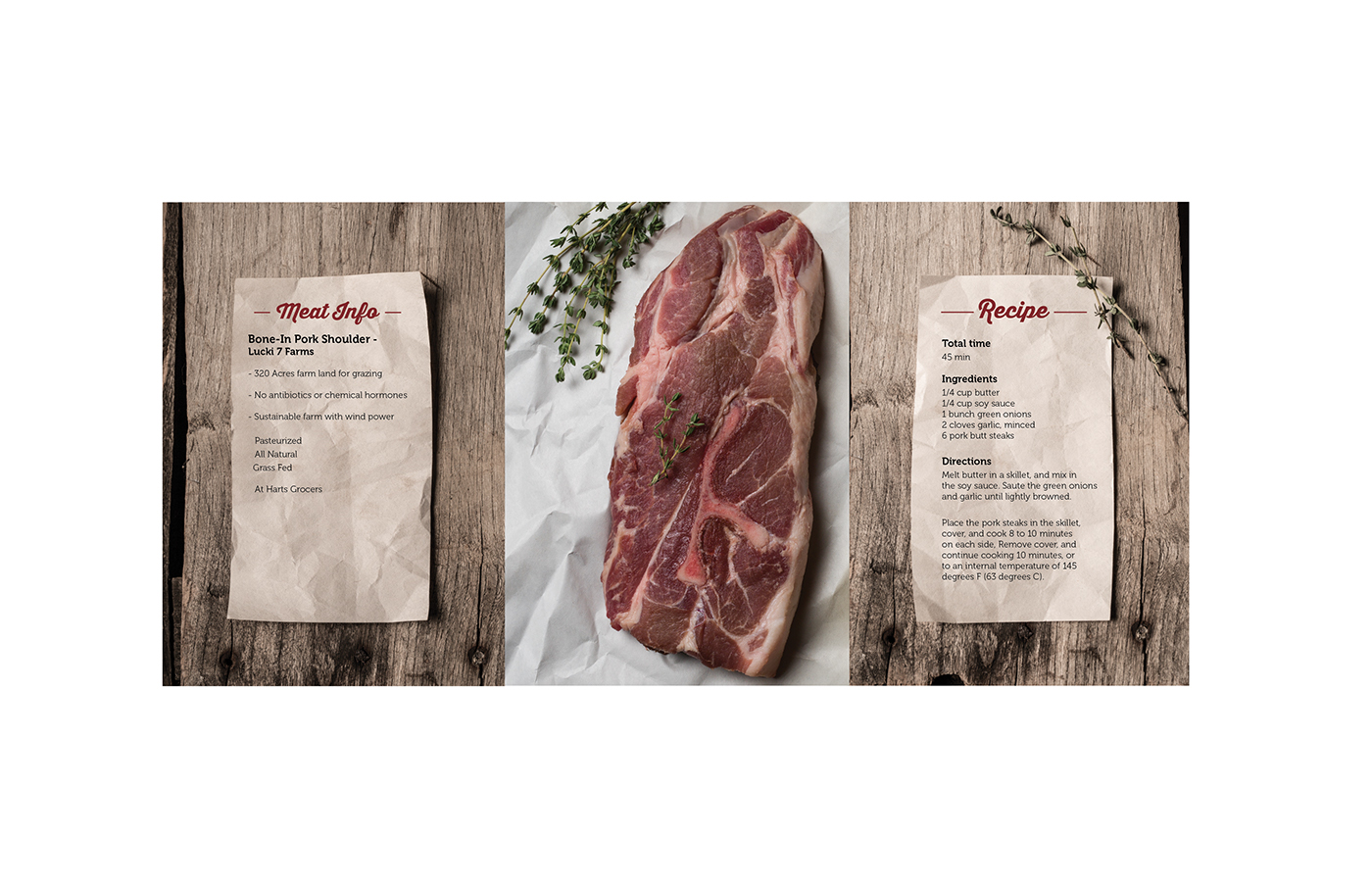 meat mailer Grocery fresh farm local enviornment steak RibEye pork RawMeat specialized rochester farm to table