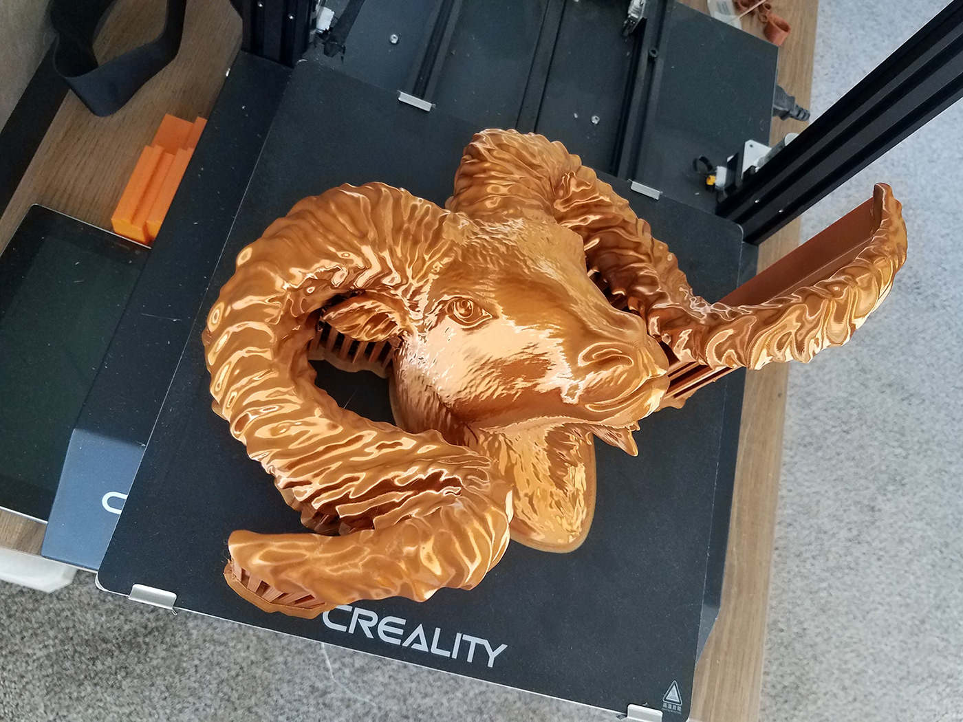 3D Printed Sculpture on the Build-Plate ...finished process
