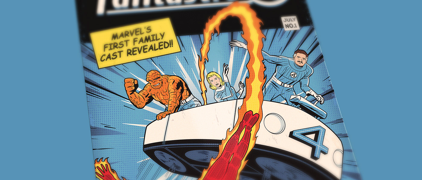 marvel Fantastic Four comics digital illustration Character design  film poster Advertising  marketing   adobe illustrator designer
