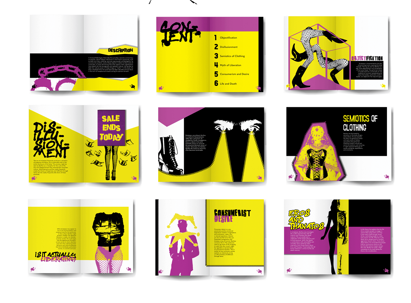 punk striptease Image manipulation book illustration print design  Layout