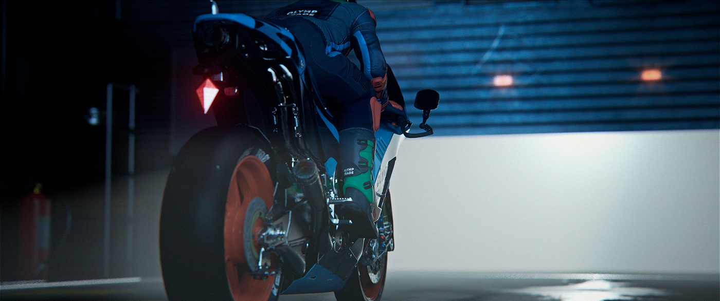 motogp Racing Honda CGI Character cinematic redshift Marmoset digital