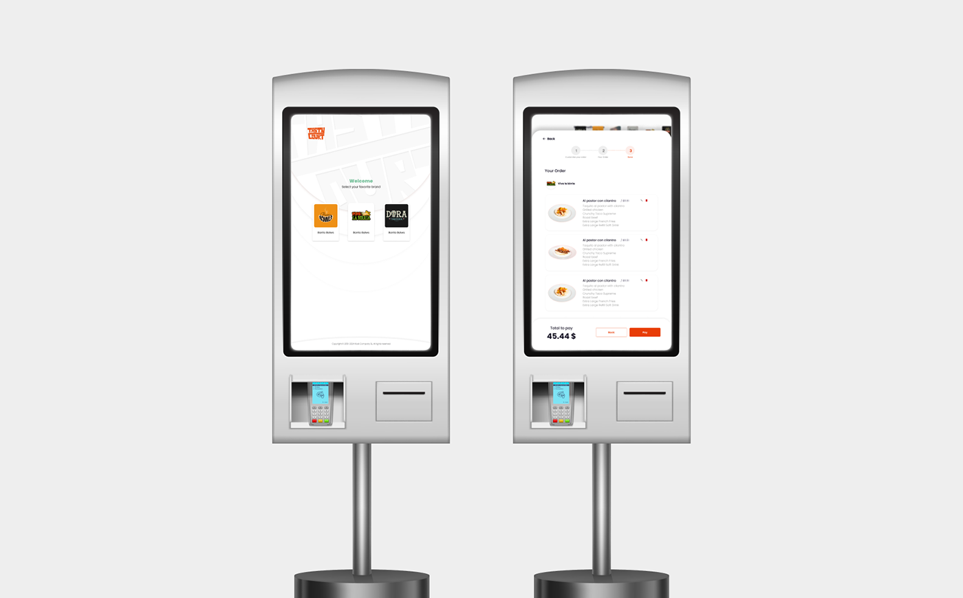 restaurant UI/UX Kiosk Figma user interface UX design Food  self order ui design app
