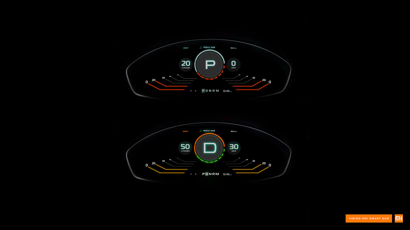 car city concept hmi Interface MI UI ux visual xiaomi