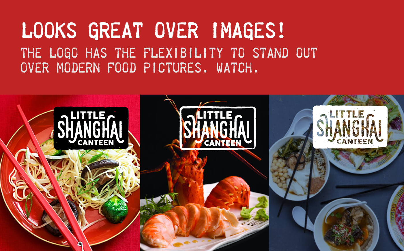 Logo Design canteen chinese asian modern food  Passport red