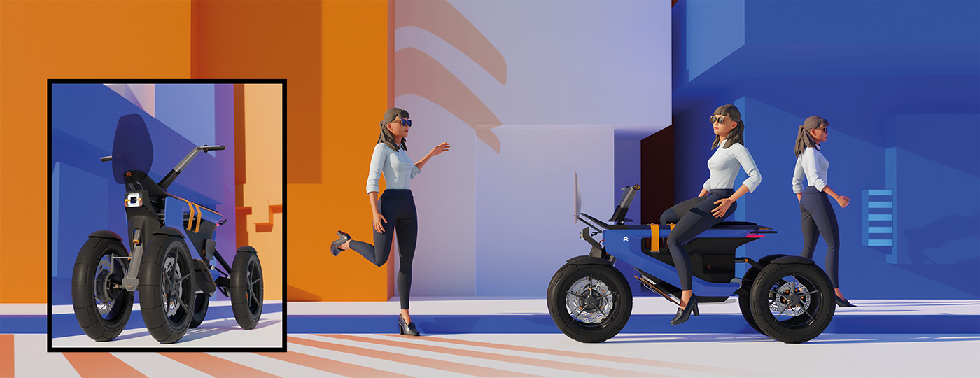 automotive   blender car citroen concept industrial design  mobility motorcycle product Transportation Design
