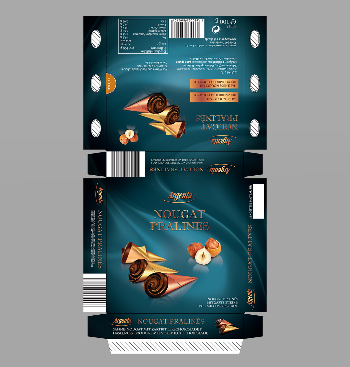 package design  nuga pralines Packaging product design  Chokolate design