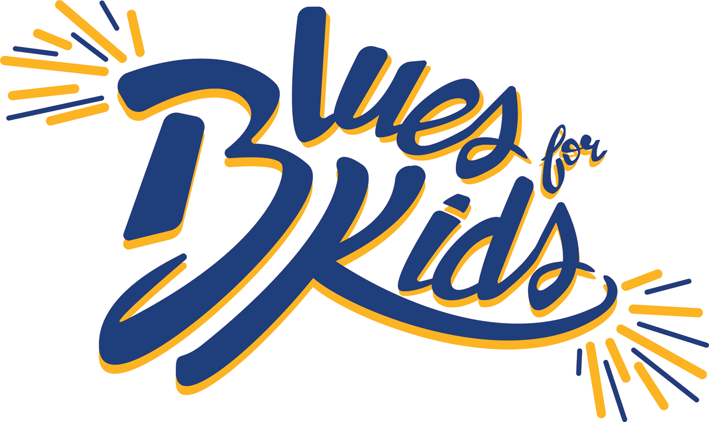 blues lettering hand done charity