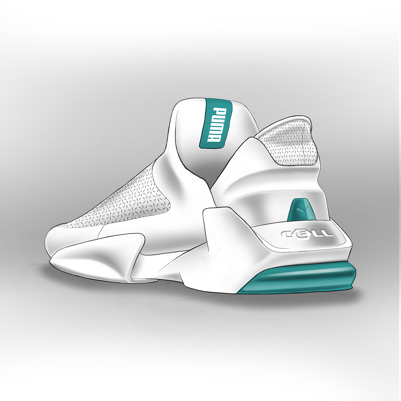 footwear design sketch rendering Fashion  photoshop sneakers adidas Nike puma