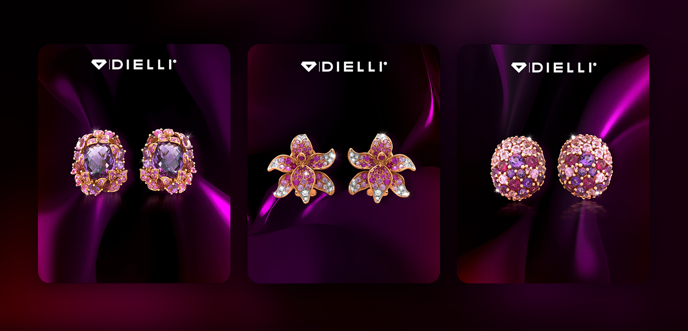 Social media post social media jewelry Gems design Advertising  diamond  Social Media Design Jewellery luxury