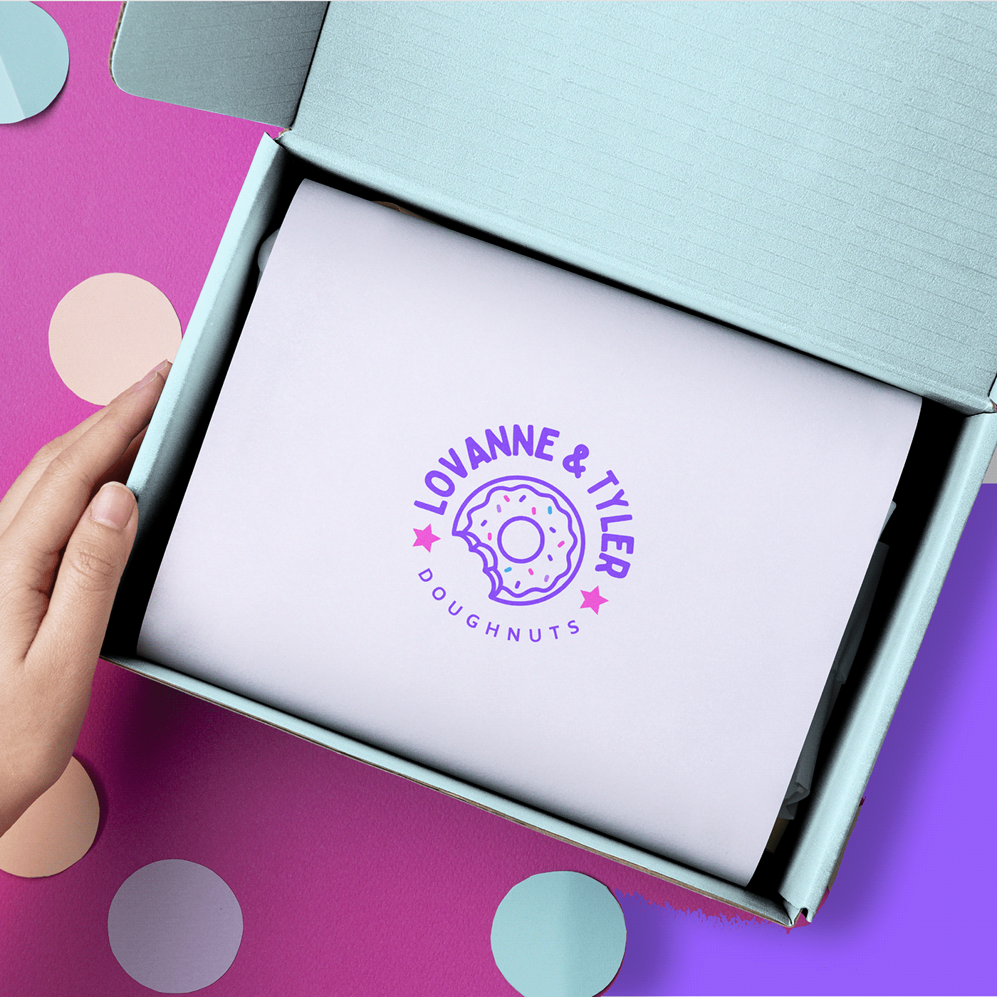 colorful branding Logo Design Graphic Designer cute branding purple logo Colorful Logo playful logo food logo design food brand doughnut branding