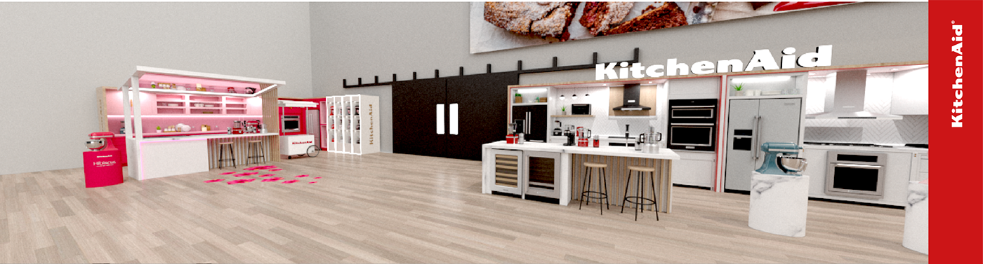 Stand KitchenAid kitchen design industrial design  design feria expo exhibition stand 3D Rhinoceros
