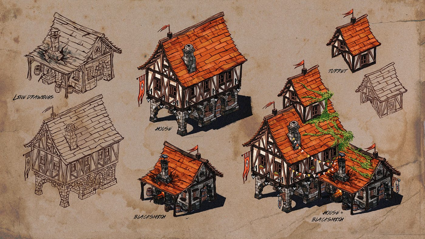 medieval rpg ios Art Pack lowpoly concept art fantasy handpainted photoshop unity3D