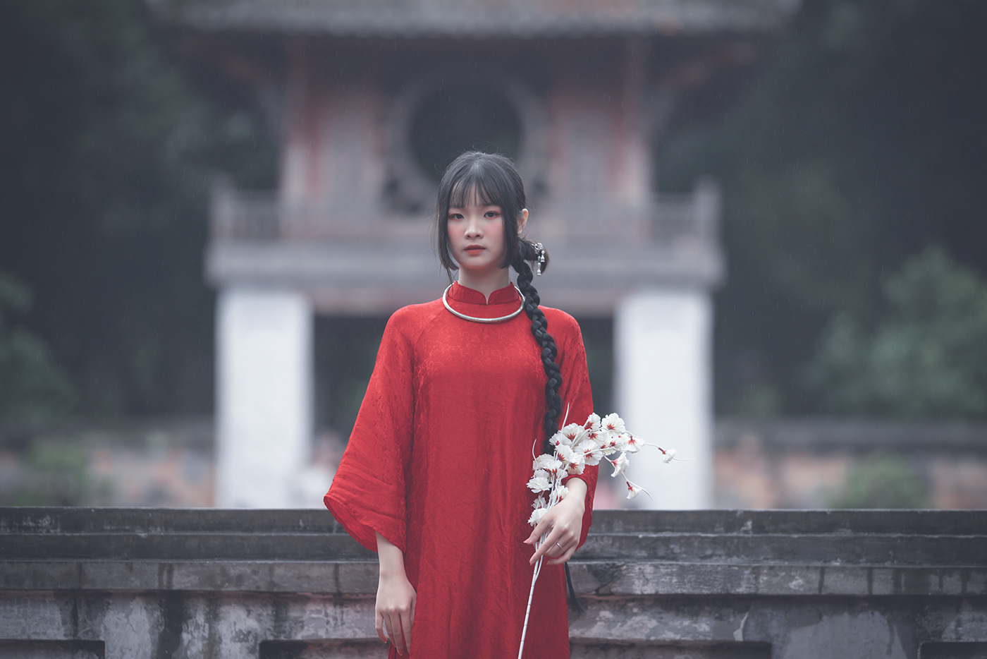 Ao dai vietnamese freelance model photoshoot