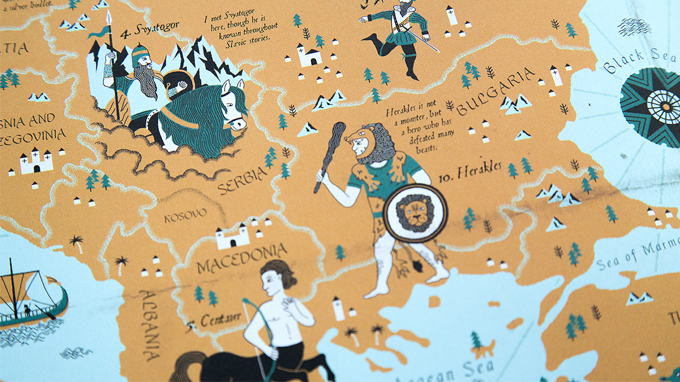 ILLUSTRATION  design book maps monsters myths legends dragons