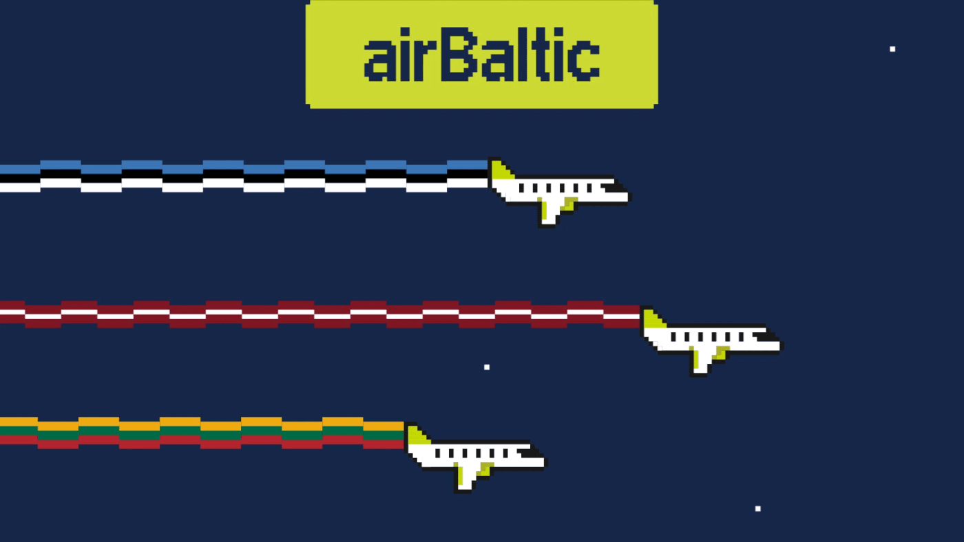 airbaltic baseline Livery Baltic States plane flags 8bits