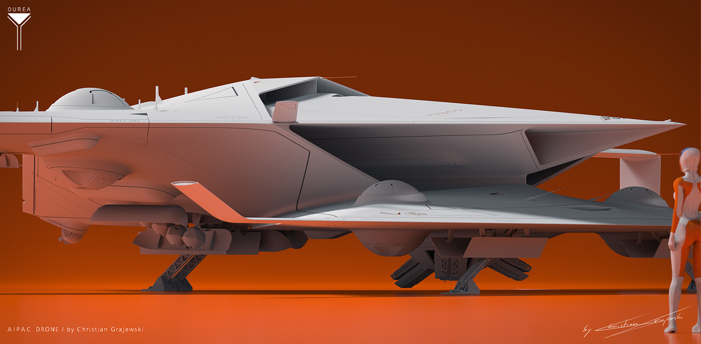 Alias design Automotiv future sci-fi hard surface drone 3D Aircraft concept design