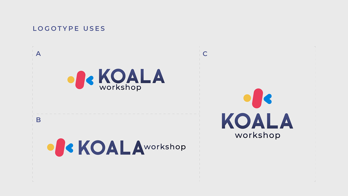 Brand Image branding  colorful graphic design  koala koala workshop Logotype stationary UI ux