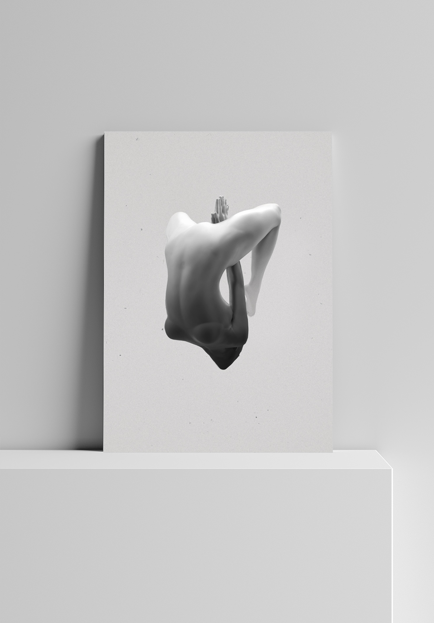 Figure art female surreal abstract 3D Render conceptual black White Minimalism