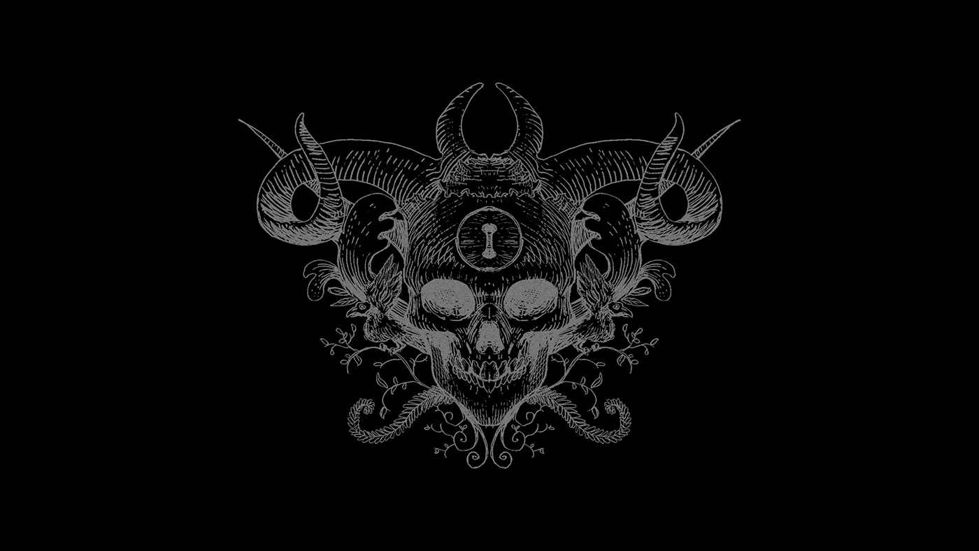 goth gothic horror HorrorArt ink ink illustration skull Skull art