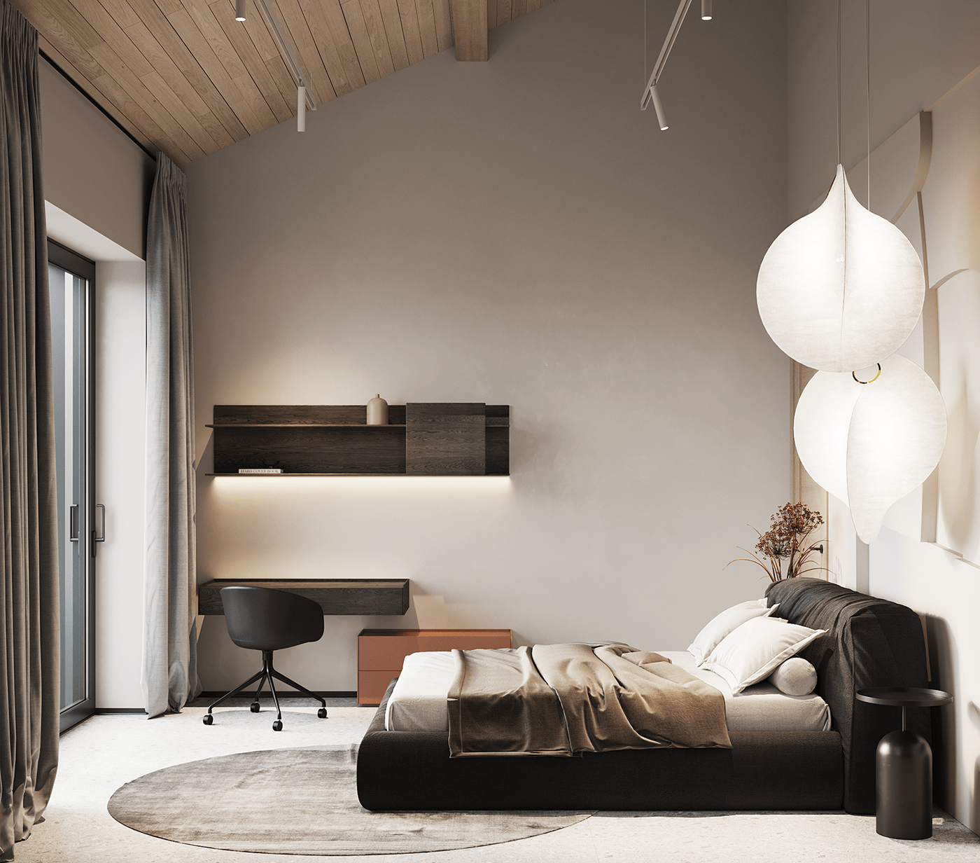 3D barnhouse contemporary design interior design  Minimalism modern Render visualization