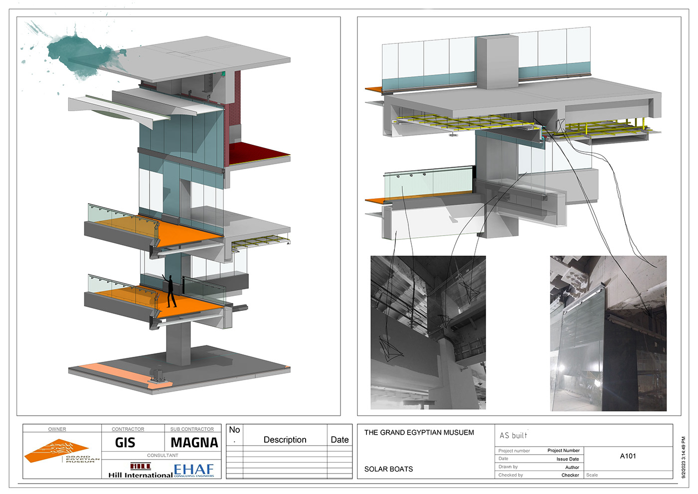 architecture technical drawing revit stainless steel Marble construction building 3D