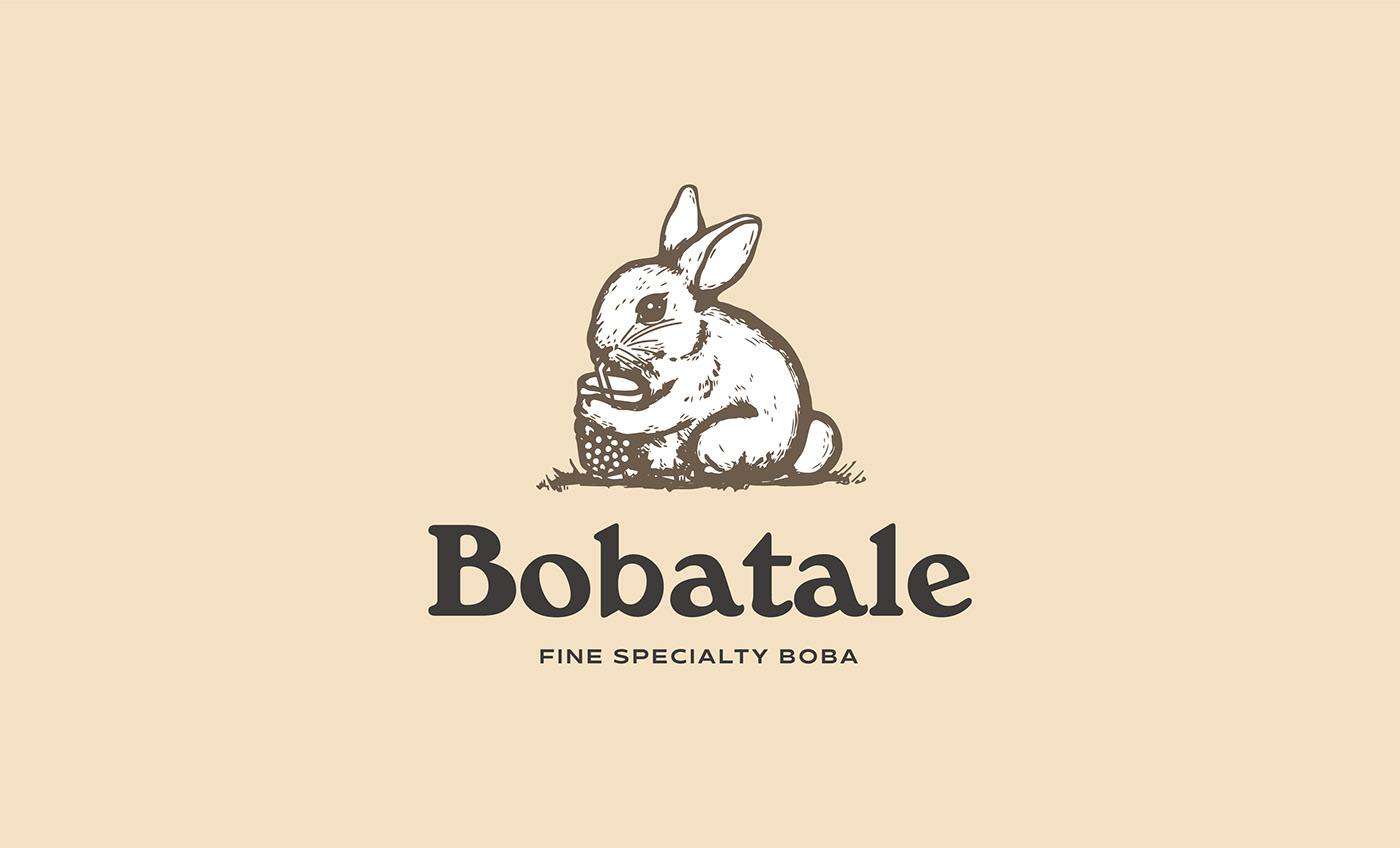 asian Boba branding  cafe Classic fairytale jakarta rabbit specialty vintage