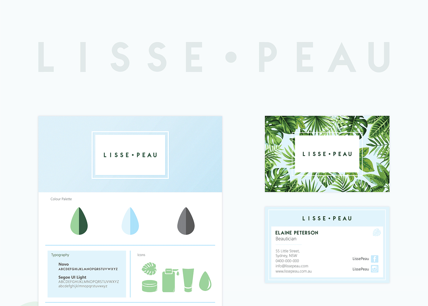 business card beauty business card skincare business card lisse peau bc