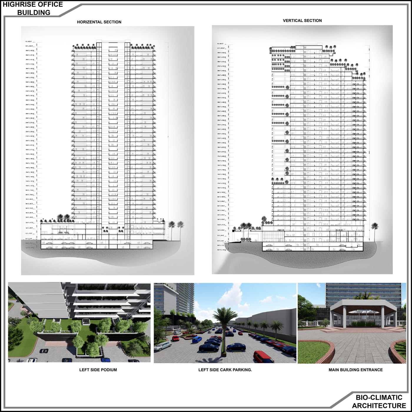 architecture highrise modern Office Design Render visualization